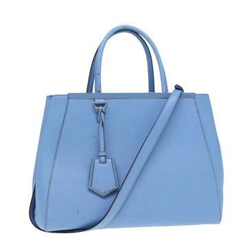 FENDI Hand Bag Leather 2way Blue Auth bs16088