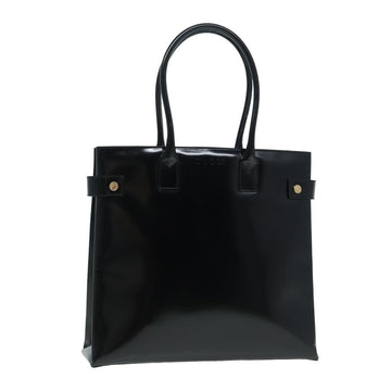 GUCCI Tote Bag Enamel Black 002 1046 0407 Auth bs16103