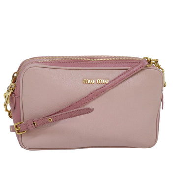 MIU MIU Shoulder Bag Leather Pink Auth bs16144