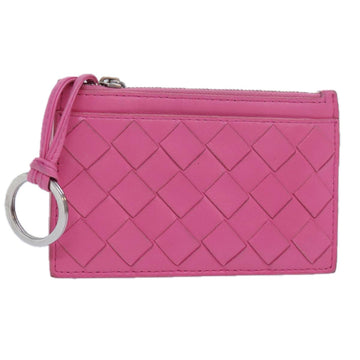 BOTTEGA VENETA MAXI INTRECCIATO Coin Purse Leather Pink Auth bs16220