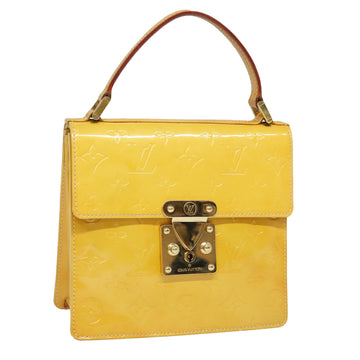 LOUIS VUITTON Monogram Vernis Spring Street Bag Lime Yellow M91068 Auth bs16287