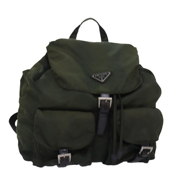 PRADA Backpack Nylon Khaki Auth bs16382