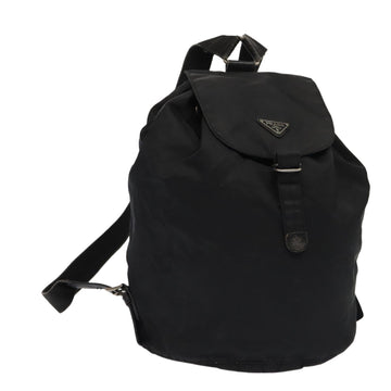 PRADA Backpack Nylon Black Silver Auth bs16385