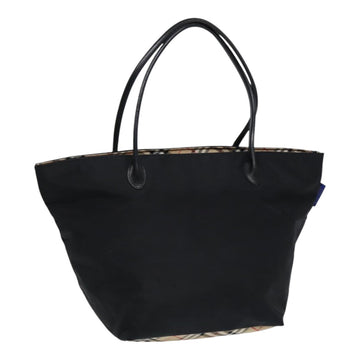 BURBERRYSs Nova Check Blue Label Tote Bag Nylon Beige Black Auth bs16674