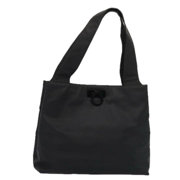 SALVATORE FERRAGAMO Gancini Tote Bag Nylon Black Auth bs16874