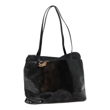 PRADA Tote Bag Enamel Black Auth bs17012