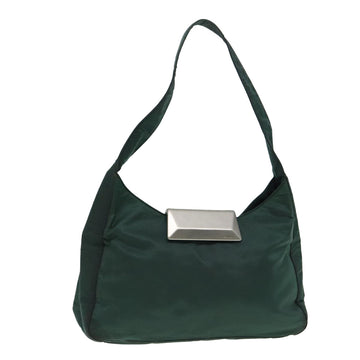 PRADA Shoulder Bag Nylon Green Silver Auth bs17014