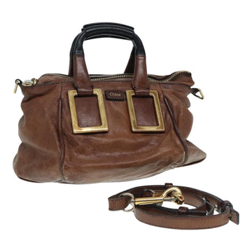 Chloe Etel Hand Bag Leather 2way Brown Auth bs17348