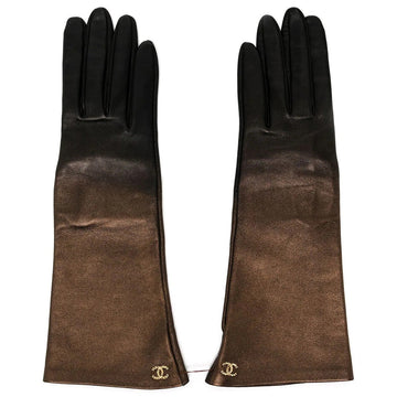 Metallic Bronze Leather Gloves