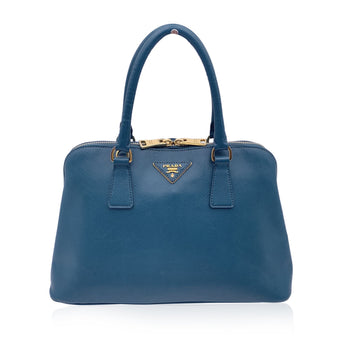 PRADA Teal Saffiano Leather Promenade Tote Satchel Bag Handbag