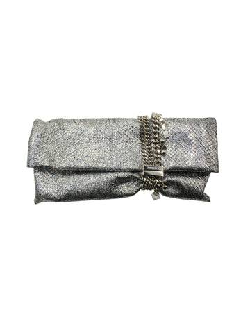 Silver Holographic Chandra Phyton Clutch