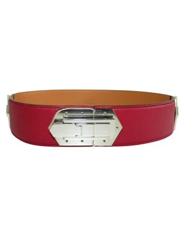 Pink Hinge Swift Leather Belt