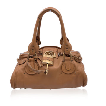 CHLOE Beige Tan Leather Paddington Bag Tote Satchel Handbag