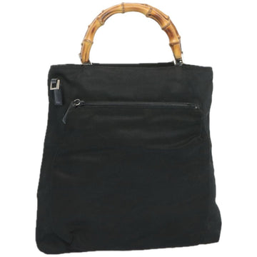 GUCCI Bamboo Hand Bag Nylon Black 002 3754 0506 Auth ep3367