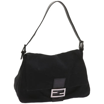 FENDI Mamma Baguette Shoulder Bag Nylon Black 2321 26325 079 Auth ep3515