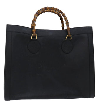 GUCCI Bamboo Tote Bag Leather Black 002 1186 0259 Auth ep3840