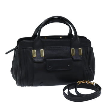 Chloe Hand Bag Leather 2way Black Auth ep3855