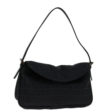 FENDI Zucchino Canvas Hand Bag Black Auth ep3894