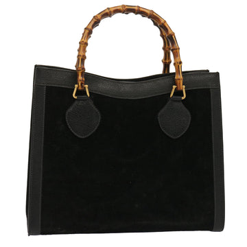 GUCCI Bamboo Hand Bag Suede Black 002 1095 0260 Auth ep4006