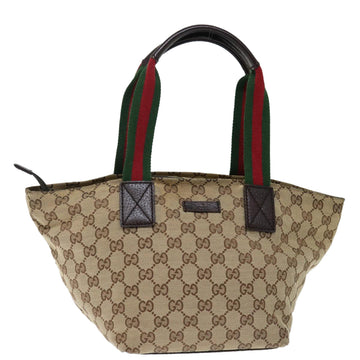 GUCCI GG Canvas Web Sherry Line Hand Bag Beige Red Green 181228 Auth ep4035