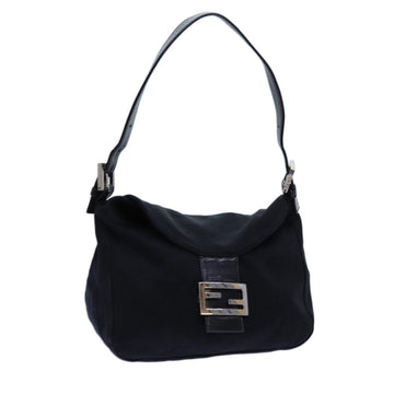 FENDI Mamma Baguette Shoulder Bag Nylon Black Auth ep4044