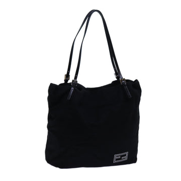 FENDI Tote Bag Wool Black Auth ep4048