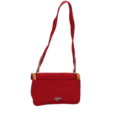 PRADA Shoulder Bag Canvas Red Auth ep4056
