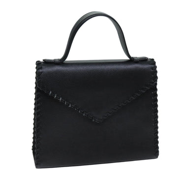 SAINT LAURENT Hand Bag Leather Black Auth ep4091