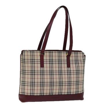 BURBERRY Nova Check Tote Bag Canvas Beige Auth ep4101