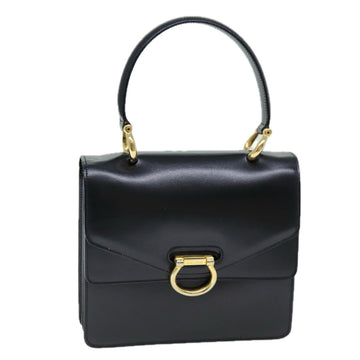 CELINE Hand Bag Leather Black Auth ep4220