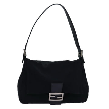 FENDI Mamma Baguette Shoulder Bag Nylon Black Auth ep4266