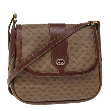 GUCCI Micro GG Supreme Shoulder Bag PVC Leather Brown 001 101 4425 Auth ep4322