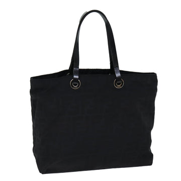 FENDI Zucca Canvas Hand Bag Black Auth ep4339