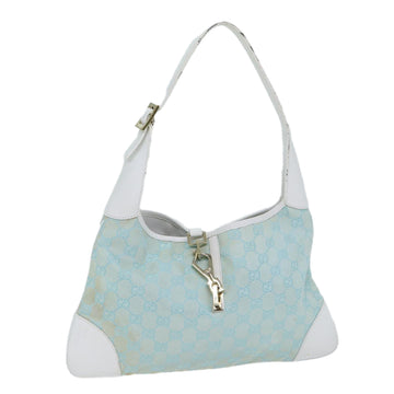 GUCCI GG Canvas Jackie Shoulder Bag Light Blue 001 4057 Auth ep4384