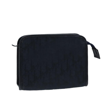 CHRISTIAN DIOR Trotter Canvas Clutch Bag Navy Auth ep4432