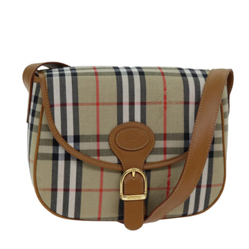 BURBERRYSs Nova Check Shoulder Bag Canvas Beige Auth ep4435