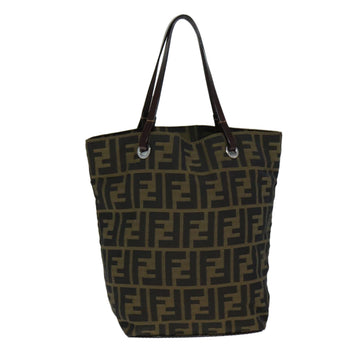 FENDI Zucca Canvas Hand Bag Black Brown Auth ep4447