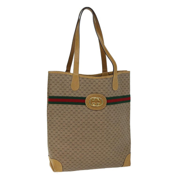 GUCCI Micro GG Supreme Web Sherry Line Tote Bag Beige 002 904 0131 Auth ep4464