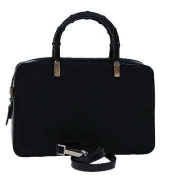 GUCCI Bamboo Hand Bag Nylon 2way Black 000 0828 2058 Auth ep4550