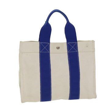 HERMES Bora Bora PM Tote Bag Canvas Blue White Auth ep4670