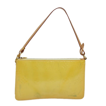 LOUIS VUITTON Vernis Lexington Accessory Pouch Lime Yellow M91058 LV Auth ep4712