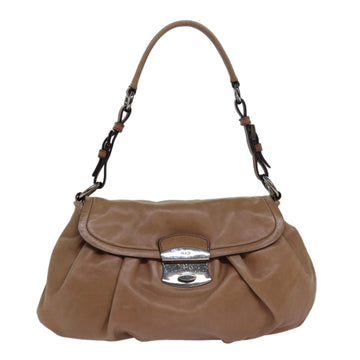 PRADA Shoulder Bag Leather Brown Auth ep4718