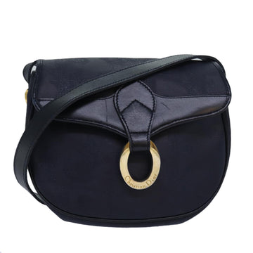 CHRISTIAN DIOR Trotter Canvas Shoulder Bag Navy Auth ep4803