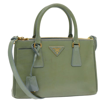 PRADA Hand Bag Safiano leather 2way Green Auth ep4851