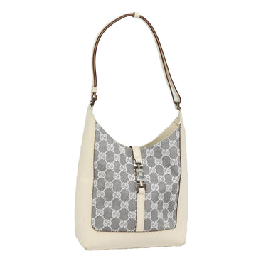 GUCCI GG Canvas Jackie Shoulder Bag White 001 3876 Auth ep4890