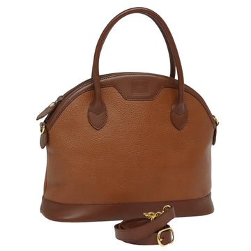 BURBERRYSs Hand Bag Leather 2way Brown Auth ep4911