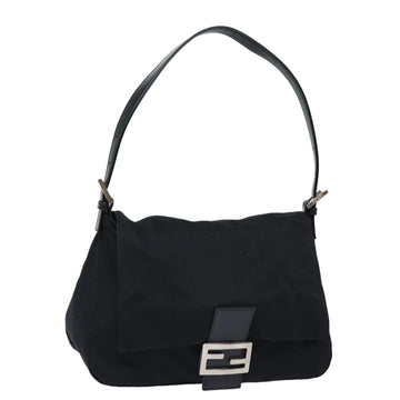 FENDI Mamma Baguette Shoulder Bag Nylon Black Auth ep4965