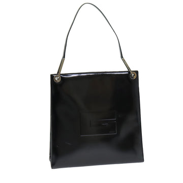 GUCCI Shoulder Bag Enamel Black 001 1013 3037 Auth ep4984