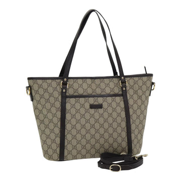 GUCCI GG Supreme Tote Bag PVC Outlet 2way Beige 388929 Auth ep4999