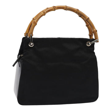 GUCCI Bamboo Hand Bag Nylon Black 000 1014 0575 5 Auth ep5063